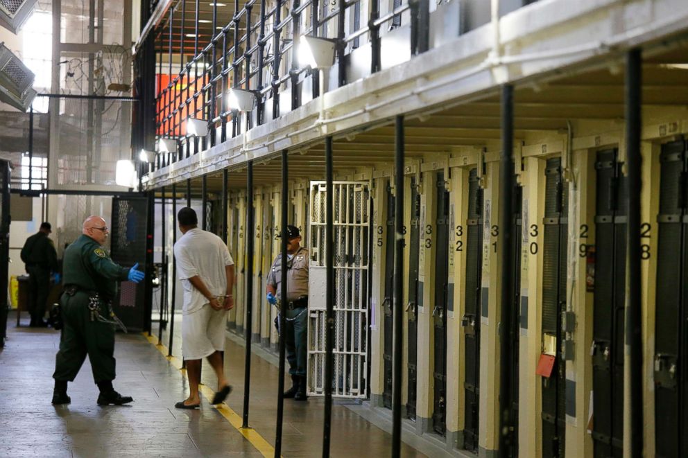 PHOTO: A condemned inmate is led out of his east block cell on death row at San Quentin State Prison, Aug. 16, 2016, in San Quentin, Calif.