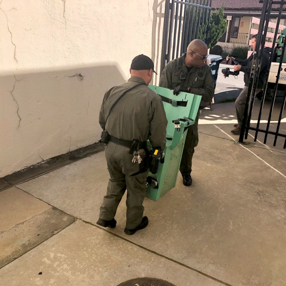 PHOTO: Prison staff remove the electric chair from San Quentin, March 13, 2019, after Gov. Gavin Newsom placed a moratorium on the death penalty.