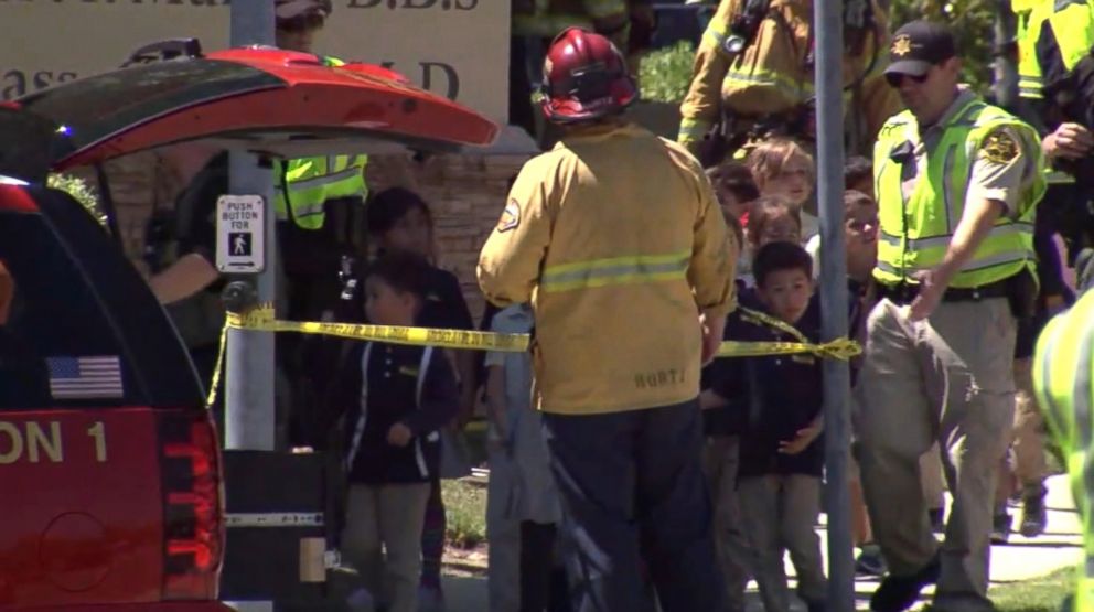 PHOTO: Firefighters and first responders at the scene of an explosion in Aliso Viejo, Calif., May 15, 2018.