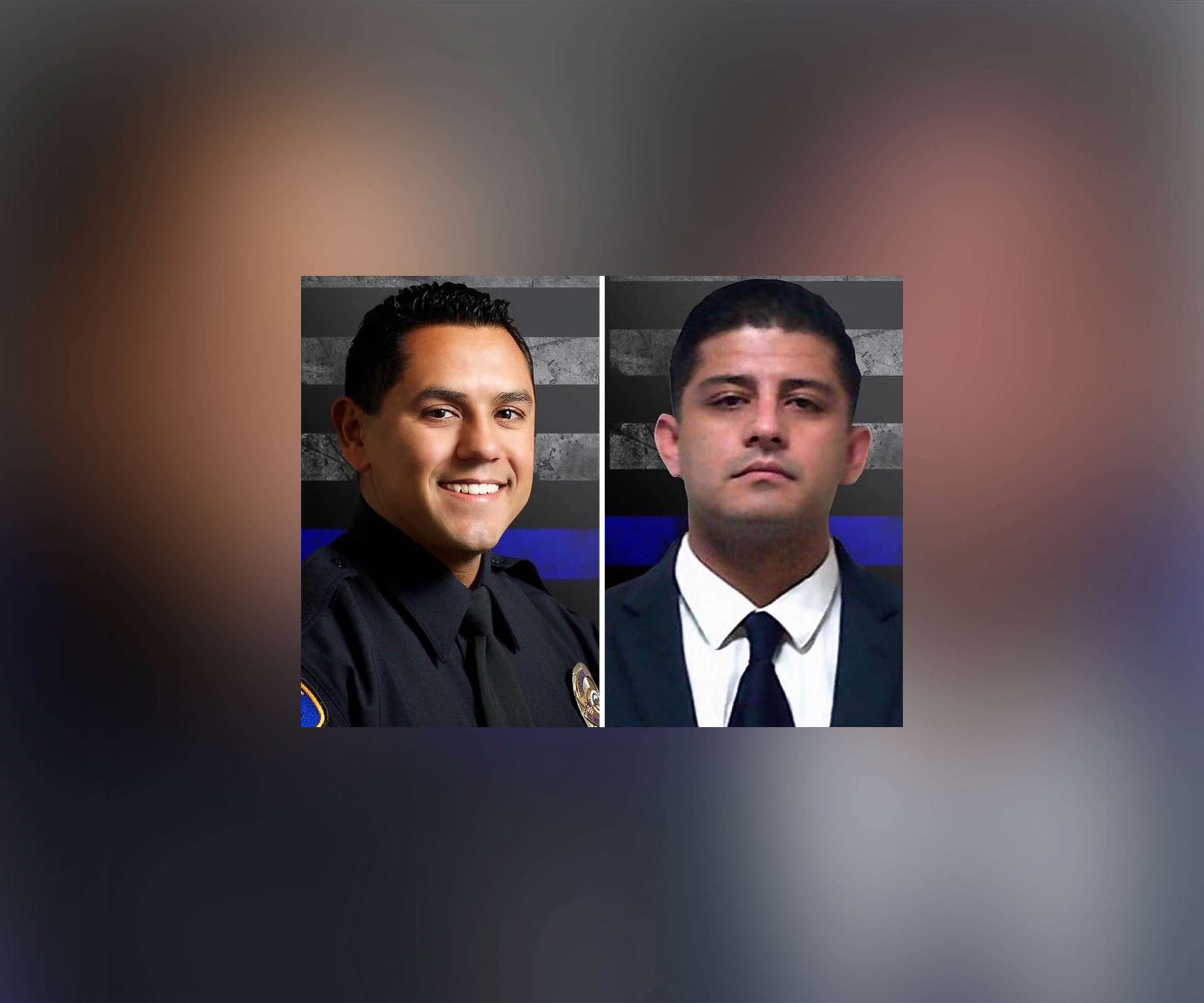 PHOTO: Cpl. Michael Paredes and officer Joseph Santana of the El Monte Police Department are seen in a composite handout image. 