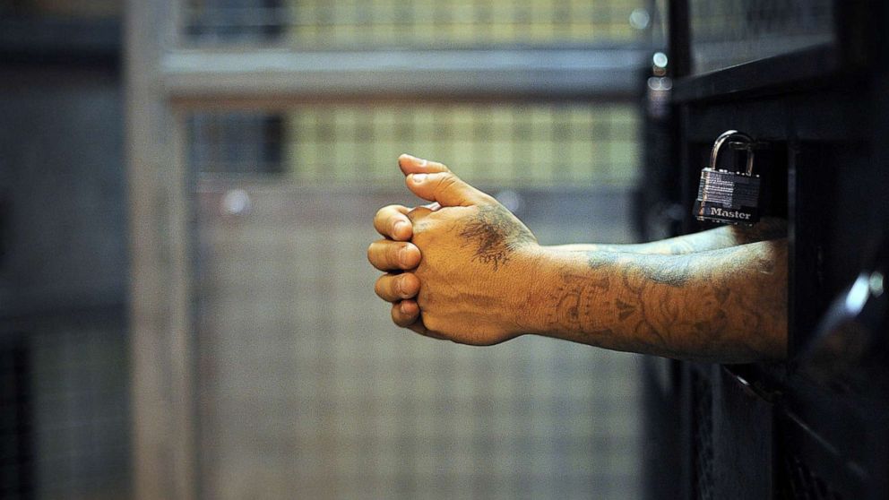 PHOTO: A prisoner awaits processing at Deuel Vocational Institution in Tracy, Calif., Oct. 11, 2012. 
