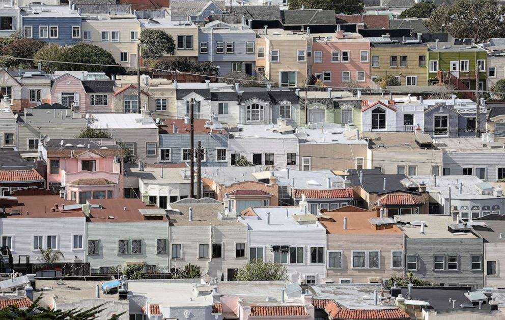 PHOTO: FILE - Rows of homes are seen in the Sunset District, Feb. 20, 2023 in San Francisco.