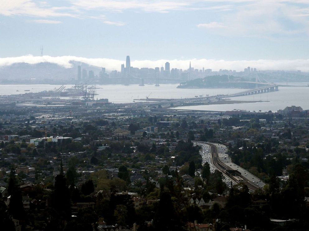 PHOTO: A view of the cities of Oakland, Berkeley, Emeryville and the skyline of San Francisco from Berkeley, Calif., Oct. 8,2019.