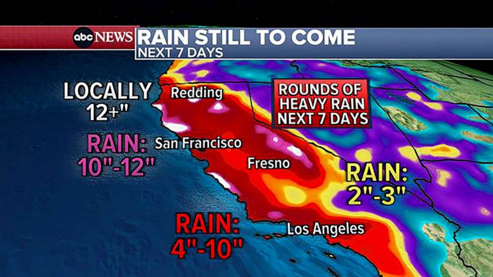 PHOTO: Up to three feet of snow falling this weekend in the Sierra Nevada. Feet more expected with the next rounds. Another 4 feet possible in parts through Tuesday alone, with more to come as the week progresses.