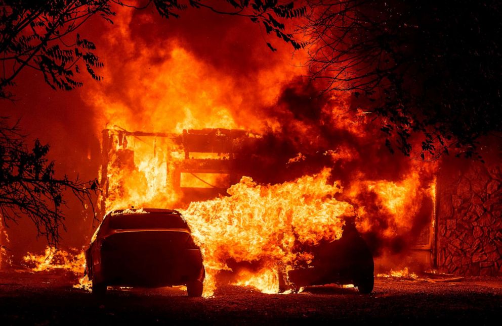 PHOTO: A home burns in Vacaville, California during the LNU Lightning Complex fire, Aug. 19, 2020. 