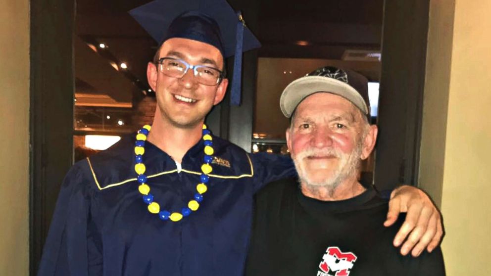 PHOTO: This June 18, 2017 photo released by Derek Southard, left, shows himself with his father, Daniel Southard, after Derek graduated as a Chemical Engineer from the University of California, Davis, in Sacramento, Calif.