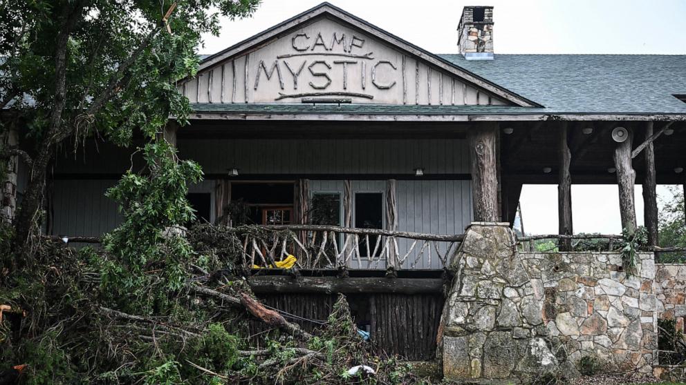 PHOTO: A view of Camp Mystic, the site of where at least 20 girls went missing after flash flooding in Hunt, Texas, on July 5, 2025. 