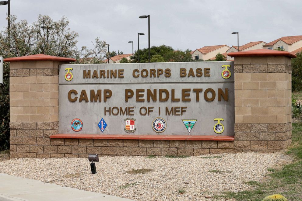PHOTO: The entrance to Marine Corps base Camp Pendleton, Sept. 22, 2015, in Oceanside, Calif.