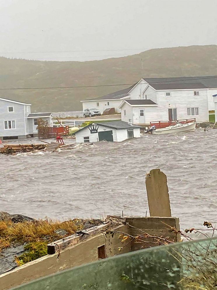 PHOTO: This Sept. 24, 2022, image courtesy of Michael King, special advisor to Newfoundland and Labrador Premier Andrew Furey, and his family, shows damaged caused by post-tropical storm Fiona on the Burnt Islands, in Canada.