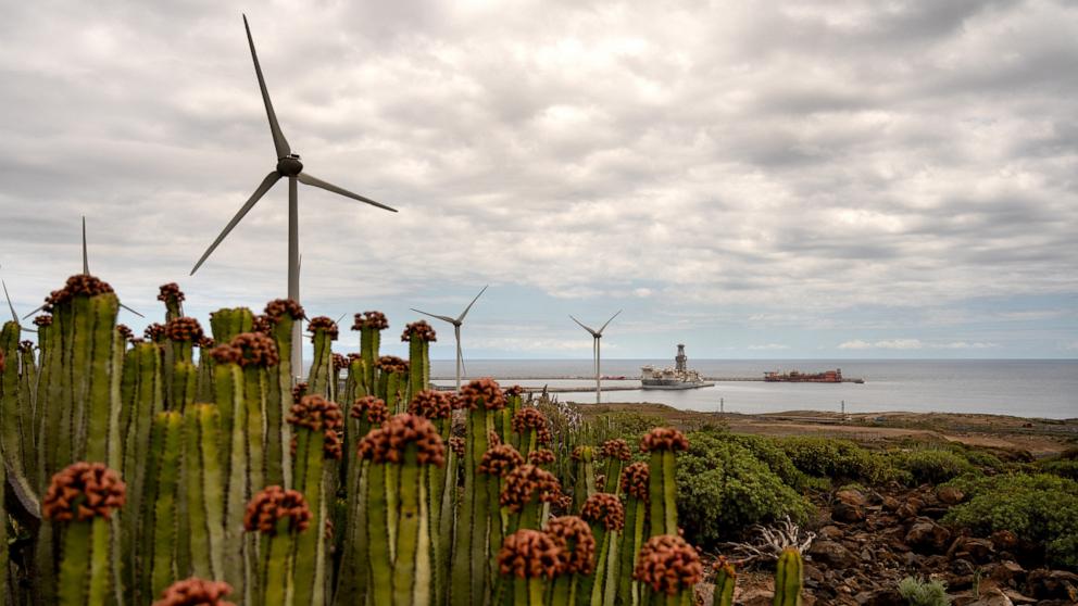 PHOTO: The port of Granadilla de Abona on the island of Tenerife in Spain's Canary Islands is pictured, May 7, 2026. 