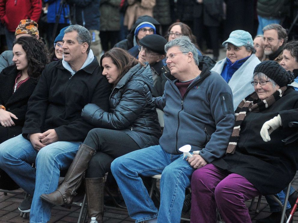 PHOTO: Family members attend a candlelight vigil for slain college student Samantha Josephson in Robbinsville, N.J., April 2, 2019.