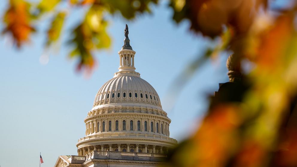 PHOTO: The Dome of the U.S. Capitol Building is visible, October 22, 2025 in Washington.