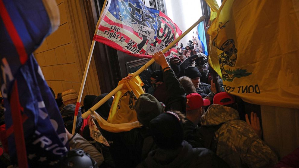 PHOTO: Protesters supporting President Donald Trump break into the U.S. Capitol on Jan. 6, 2021, in Washington, D.C.