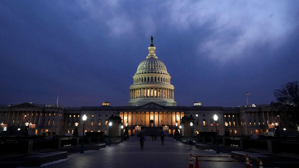 PHOTO: A view of the U.S. Capitol on Jan. 19, 2022 in Washington, D.C.
