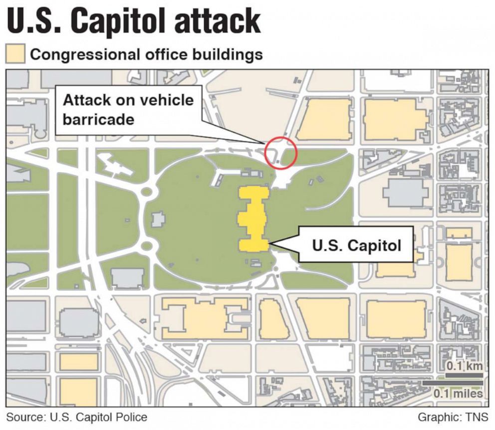 PHOTO: Map of the U.S. Capitol attack in Washington on April 2, 2021.