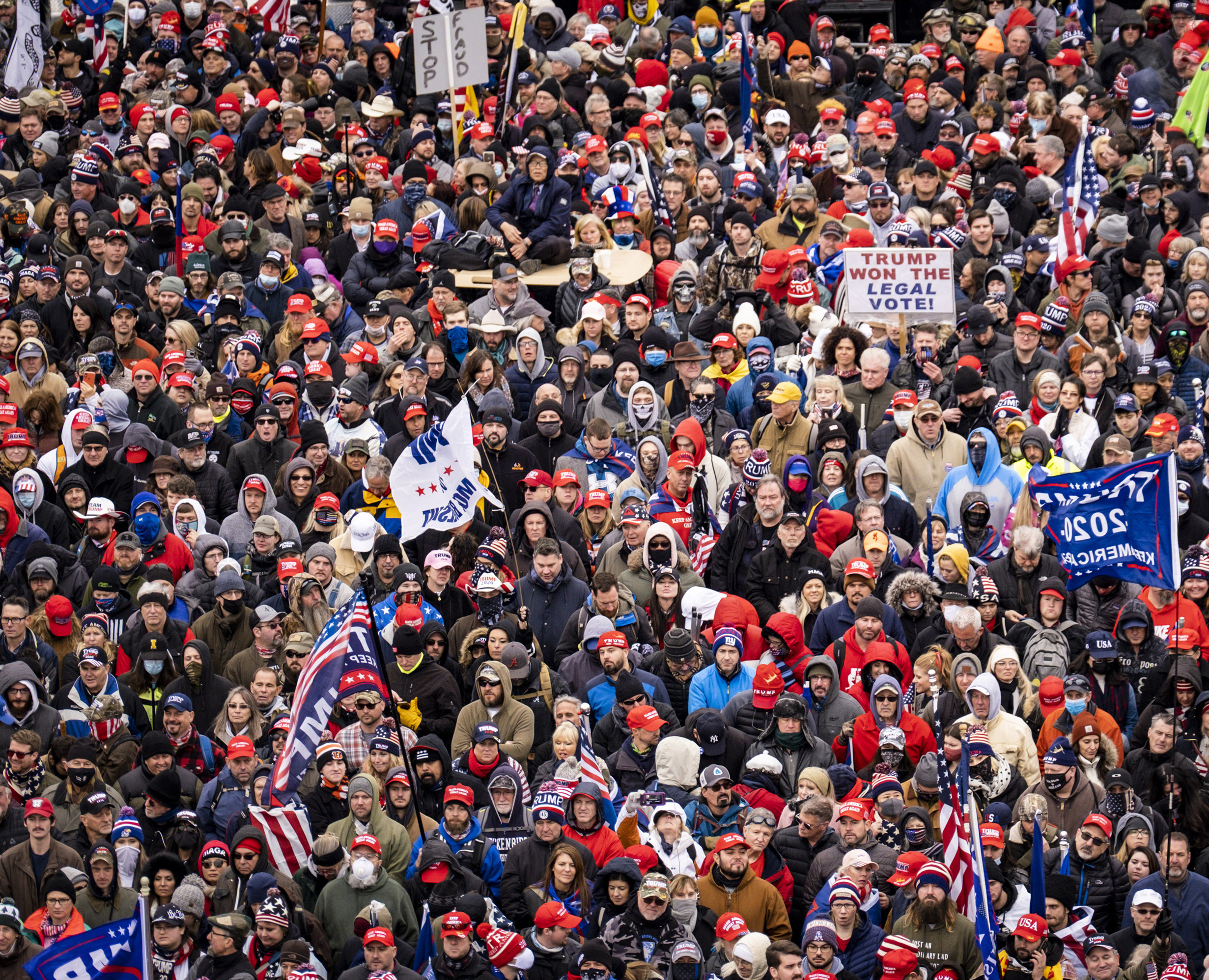 PHOTO: Supporters of President Donald Trump rally in Washington in the hours before the Capitol was invaded by a mob, on Jan. 6, 2021.