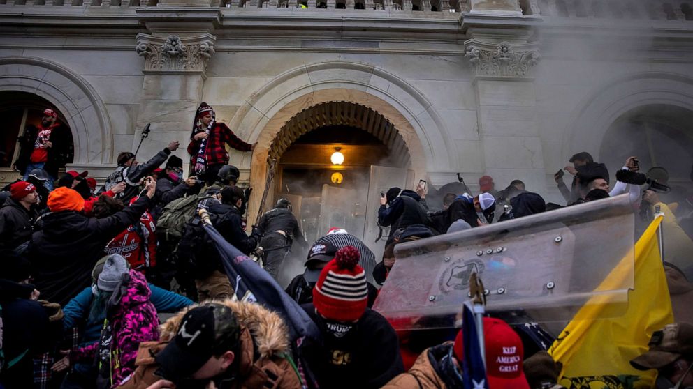 PHOTO: Trump supporters clash with police and security forces as people try to storm the US Capitol on Jan. 6, 2021, in Washington.