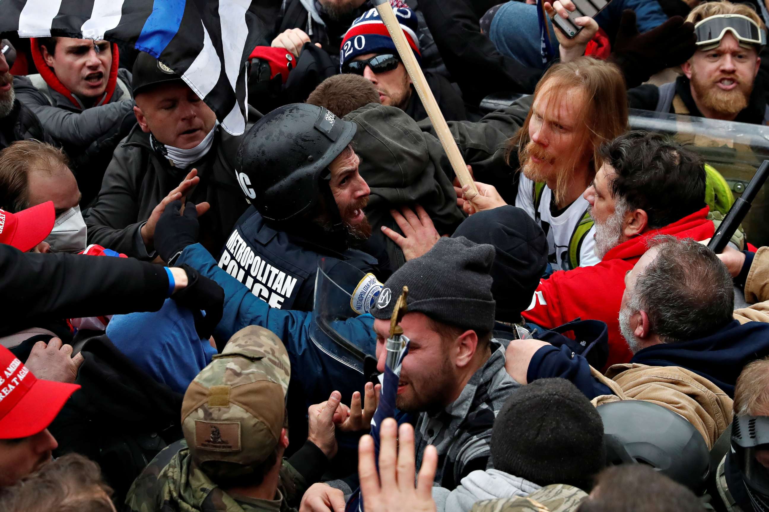 PHOTO: Pro-Trump supporters clash with police at the Capitol building in Washington on Jan. 6, 2021.