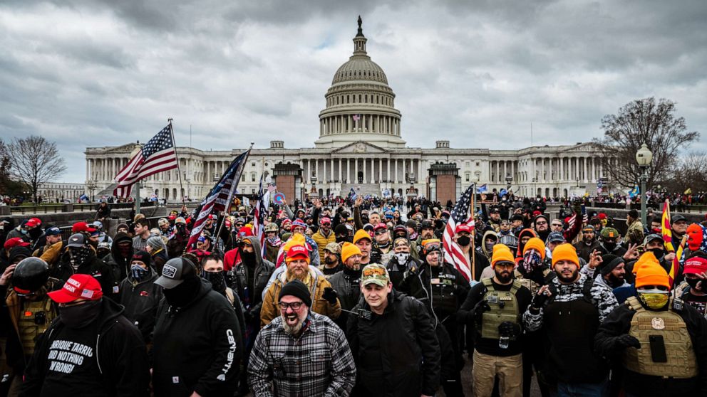 PHOTO: Pro-Trump protesters gather in front of the U.S. Capitol Building, Jan. 6, 2021 in Washington, D.C. 