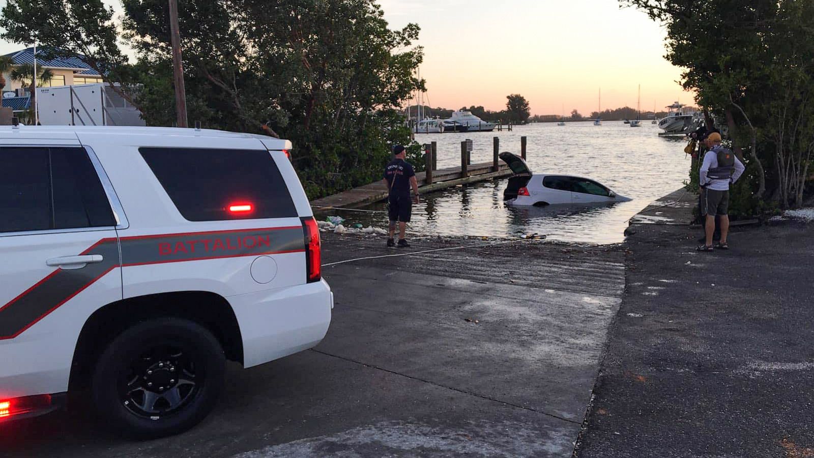 submerged car