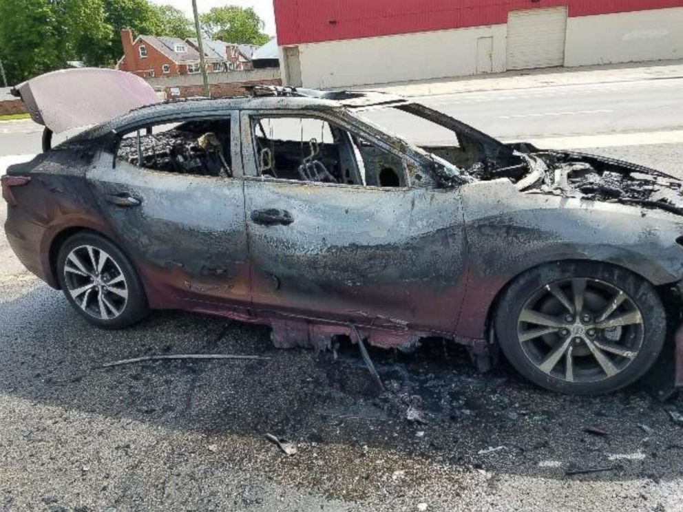 PHOTO:A Detroit woman's Samsung phones allegedly exploded inside her Nissan sedan, May 21, 2018. 