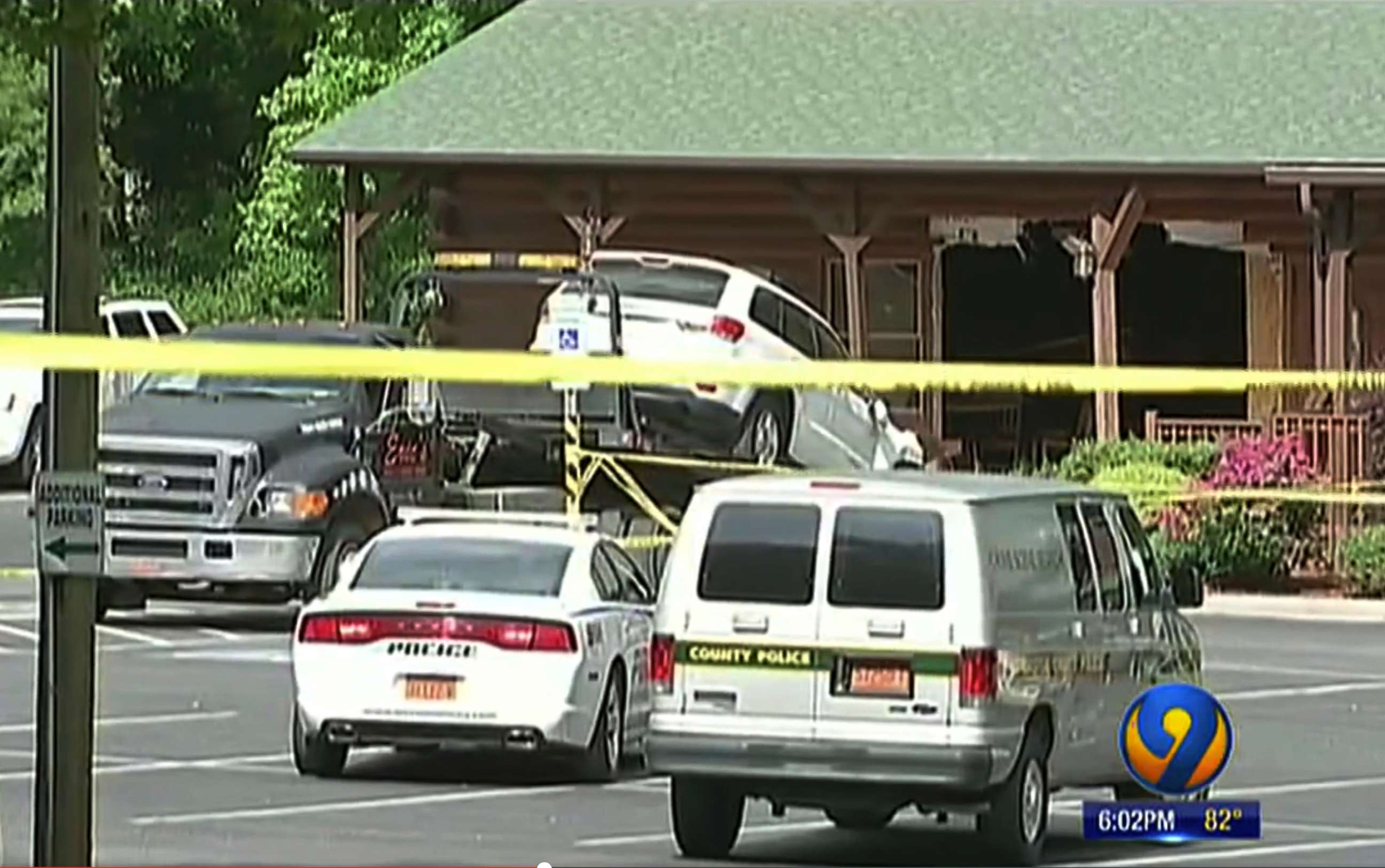 PHOTO: This frame grab from video shows an SUV being towed from the scene where authorities say Roger Self rammed his vehicle into a busy restaurant, Sunday, May 20, 2018, killing his daughter and another person in Bessemer City, N.C.
