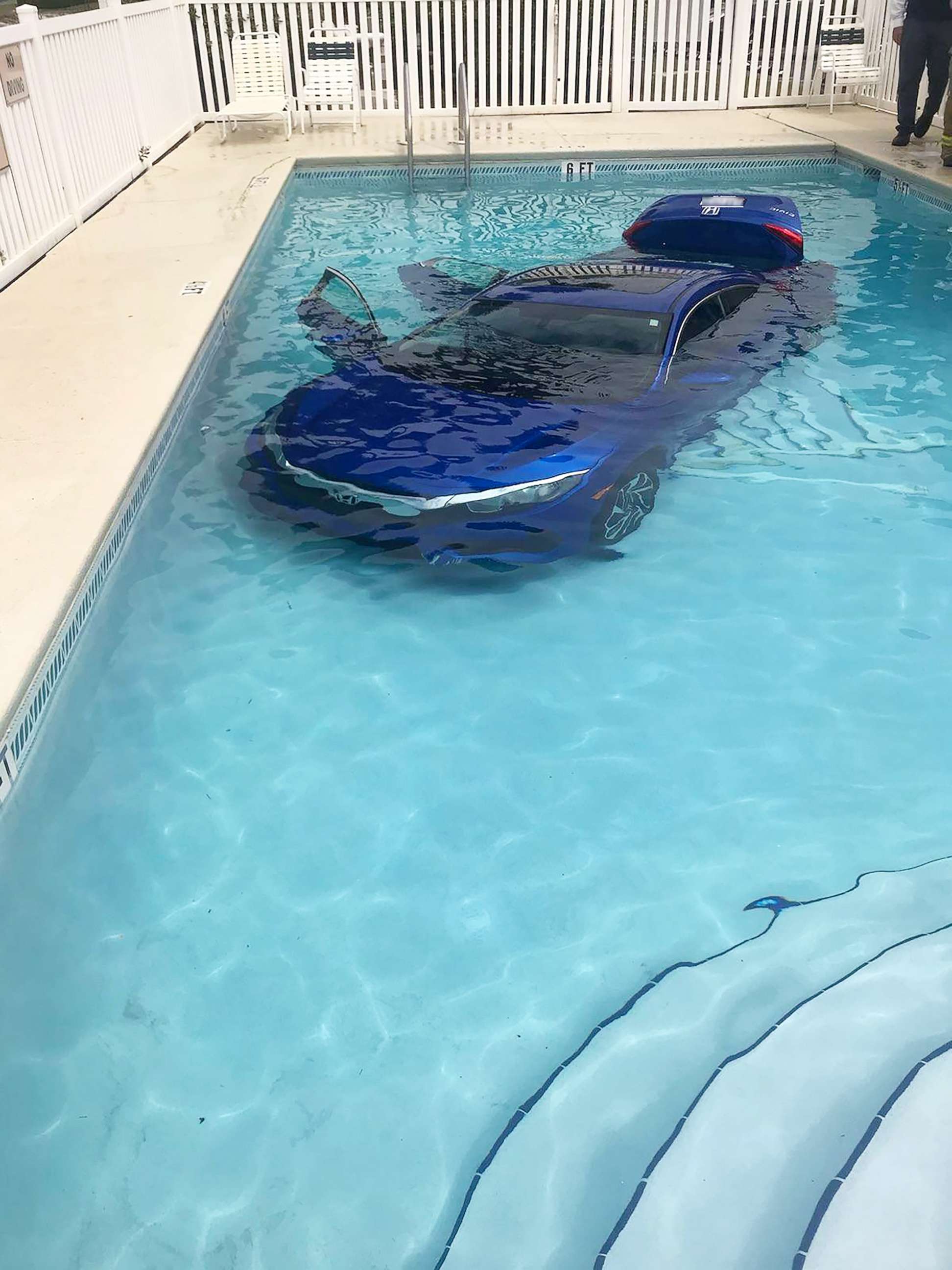 PHOTO: A car sits in a pool on Okaloosa Island, Fla., in this undated photo shared on Facebook by Okaloosa County Sheriff's Office.