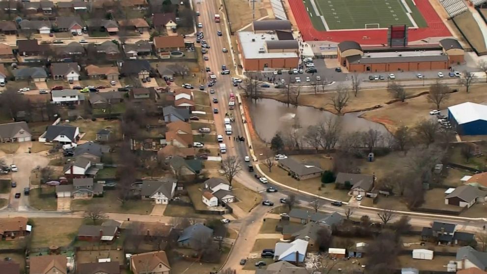 PHOTO: Multiple kids were hit by a car near Moore High School, in Moore, OK., Feb. 3, 2020.