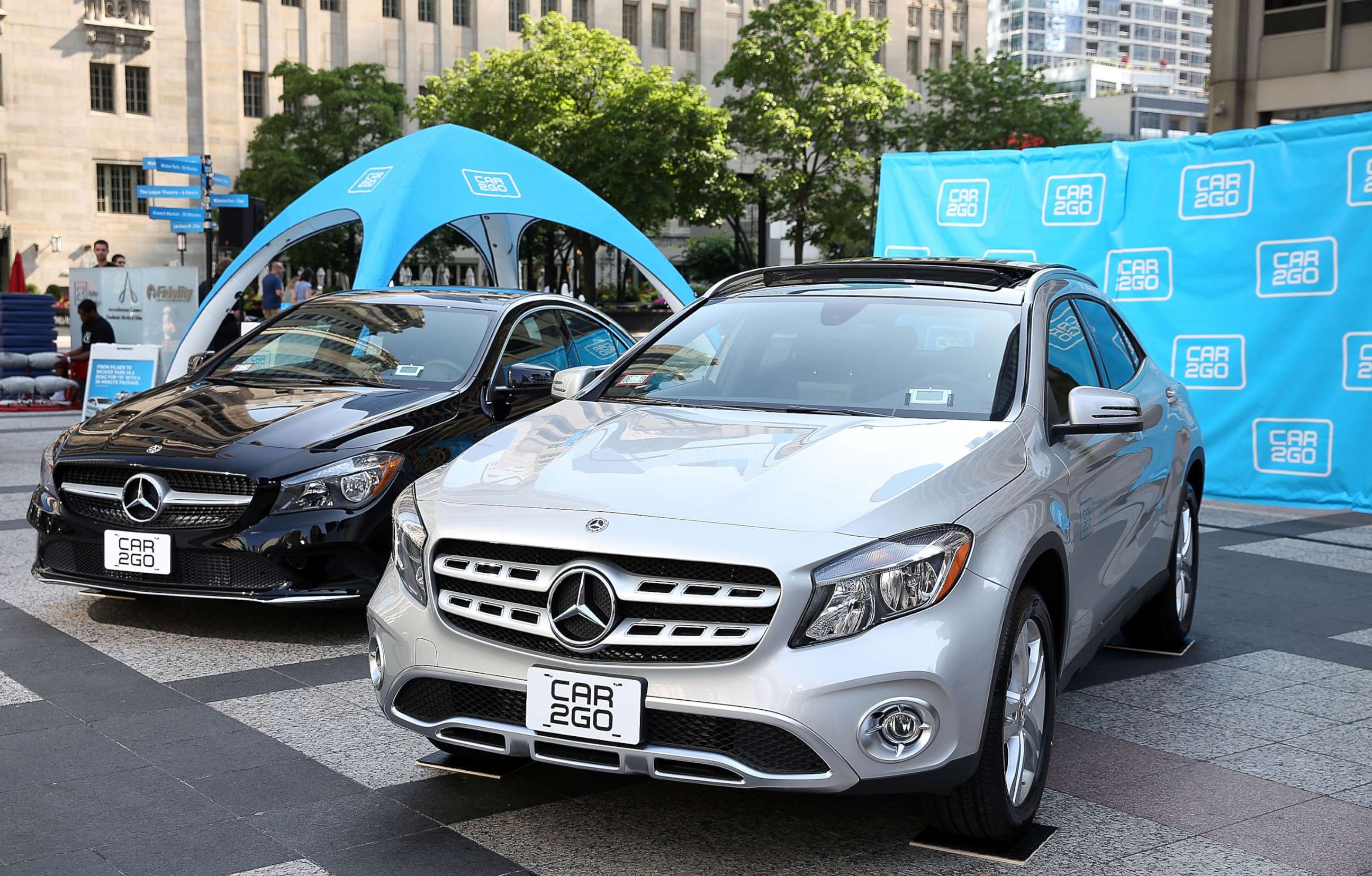 PHOTO: Car2go launches with new Mercedes-Benz CLA and GLA vehicles in Pioneer Court, Chicago, July 25, 2018.