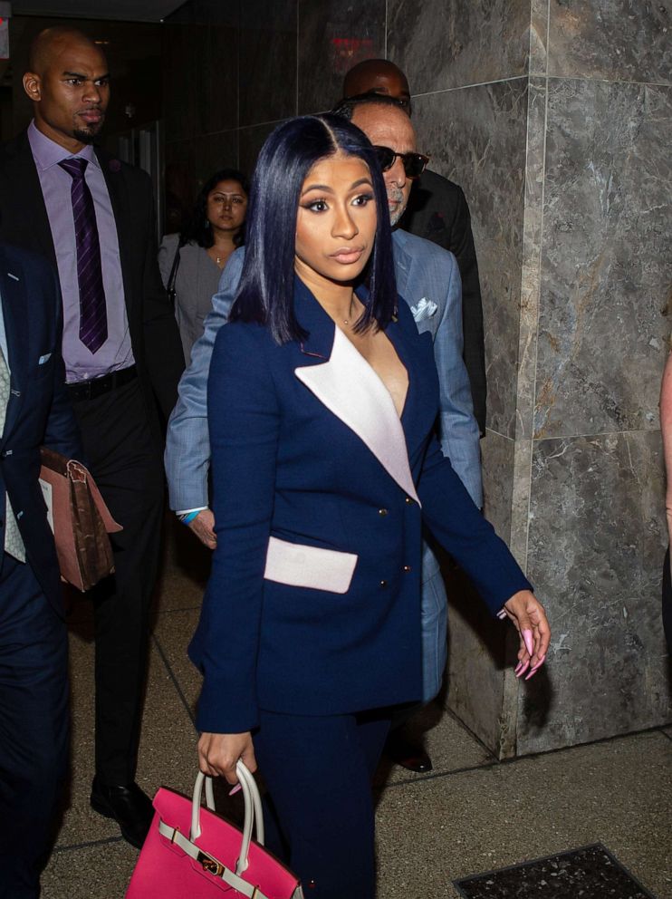 PHOTO: Cardi B leaves her arraignment on two felony assault counts and other misdemeanors at Queens County Supreme Court, June 25, 2019, in Queens, New York.
