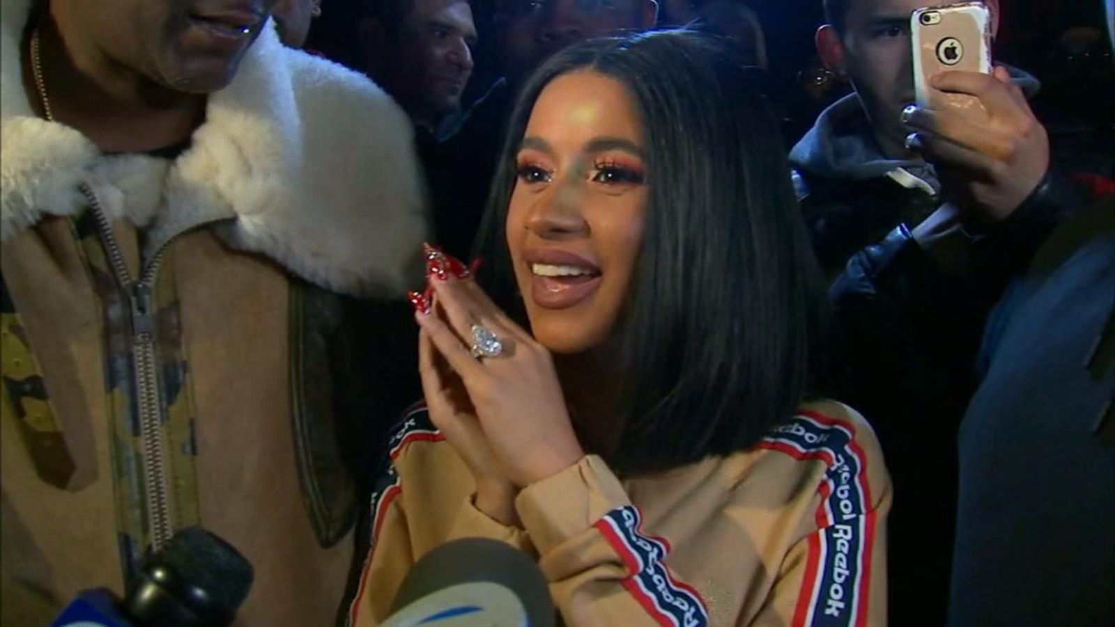 PHOTO: Rapper Cardi B handed out free winter coats to people in Gravesend, Brooklyn, on Thursday, Oct. 18, 2018.