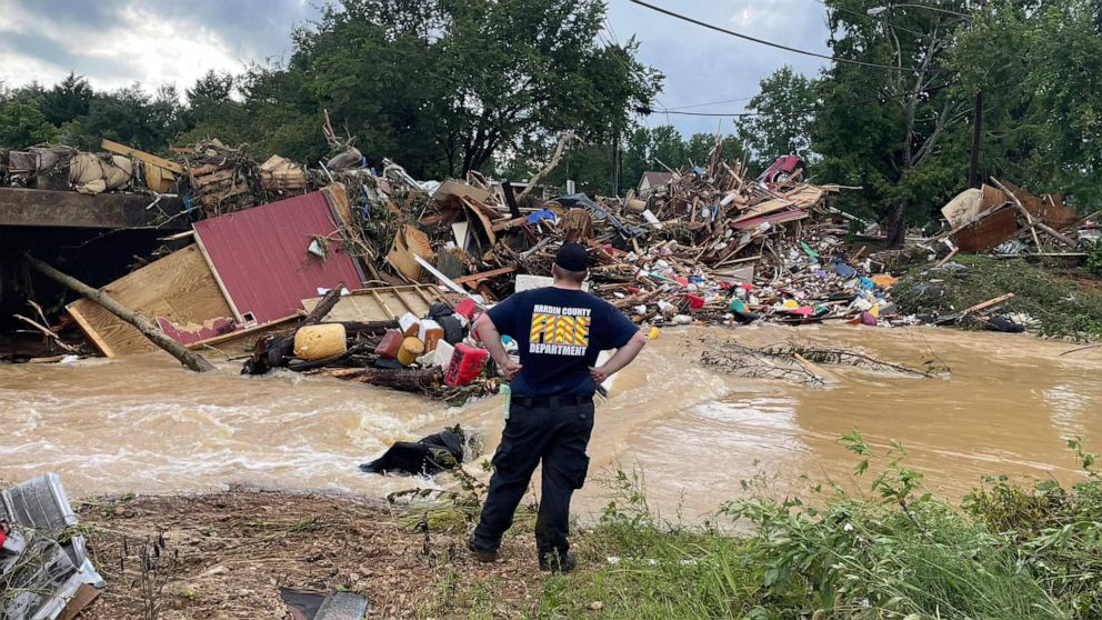 PHOTO: Flooding in Humphreys County, Tenn., killed at least 10 people and left dozens of others missing on Saturday, Aug. 21, 2021.