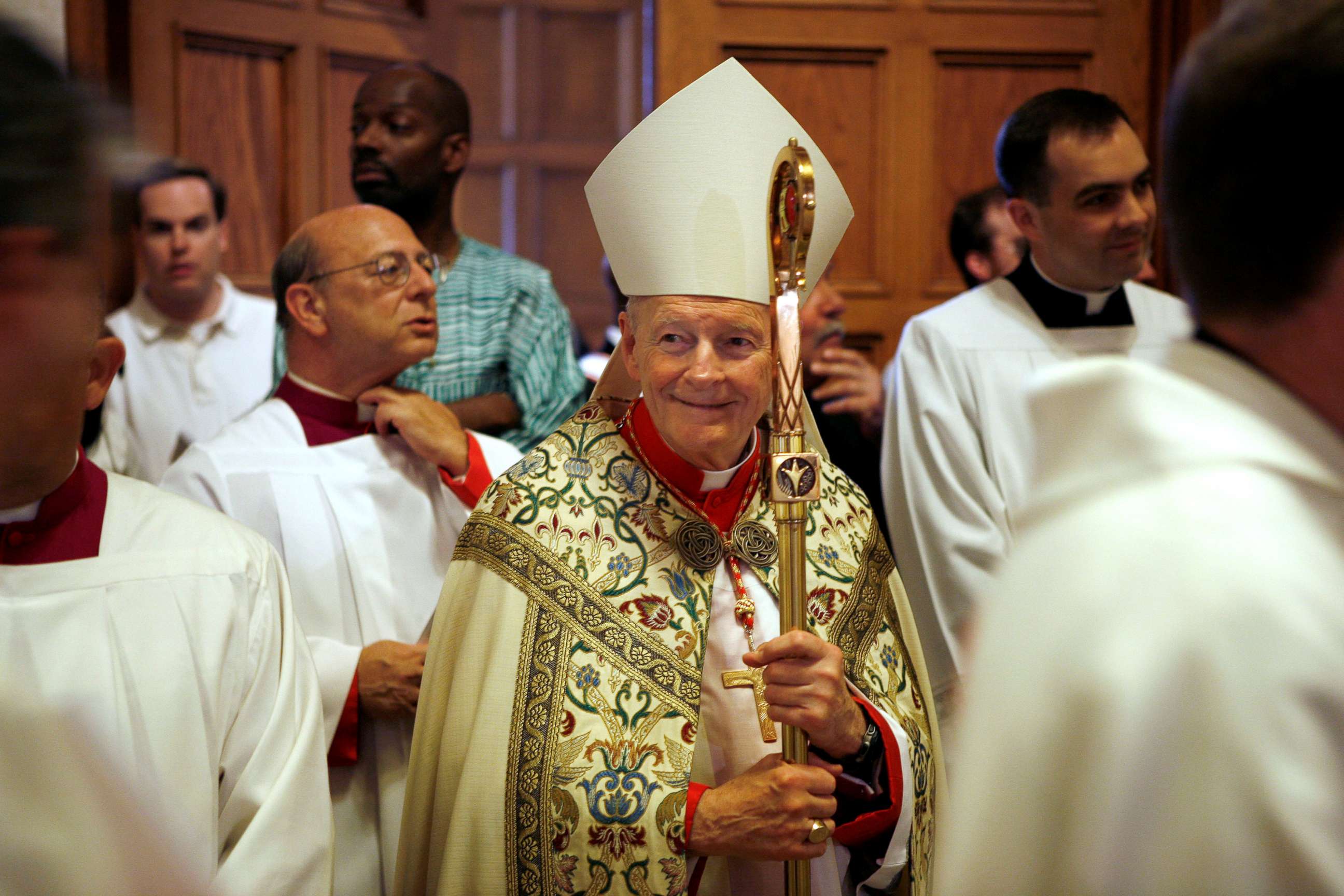 PHOTO: Retired Cardinal Theodore McCarrick stands before the Mass of Installation for Archbishop Donald Wuerl at the Basilica of the National Shrine of the Immaculate Conception Washington D.C., June 22, 2006. 