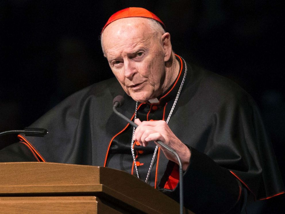 PHOTO: Cardinal Theodore Edgar McCarrick speaks during a memorial service in South Bend, Ind., March 4, 2015.