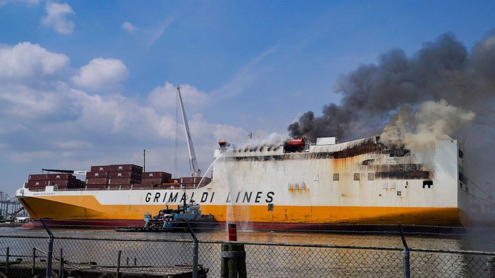 Firefighters put out cargo ship fire that killed 2 - Vimarsana News