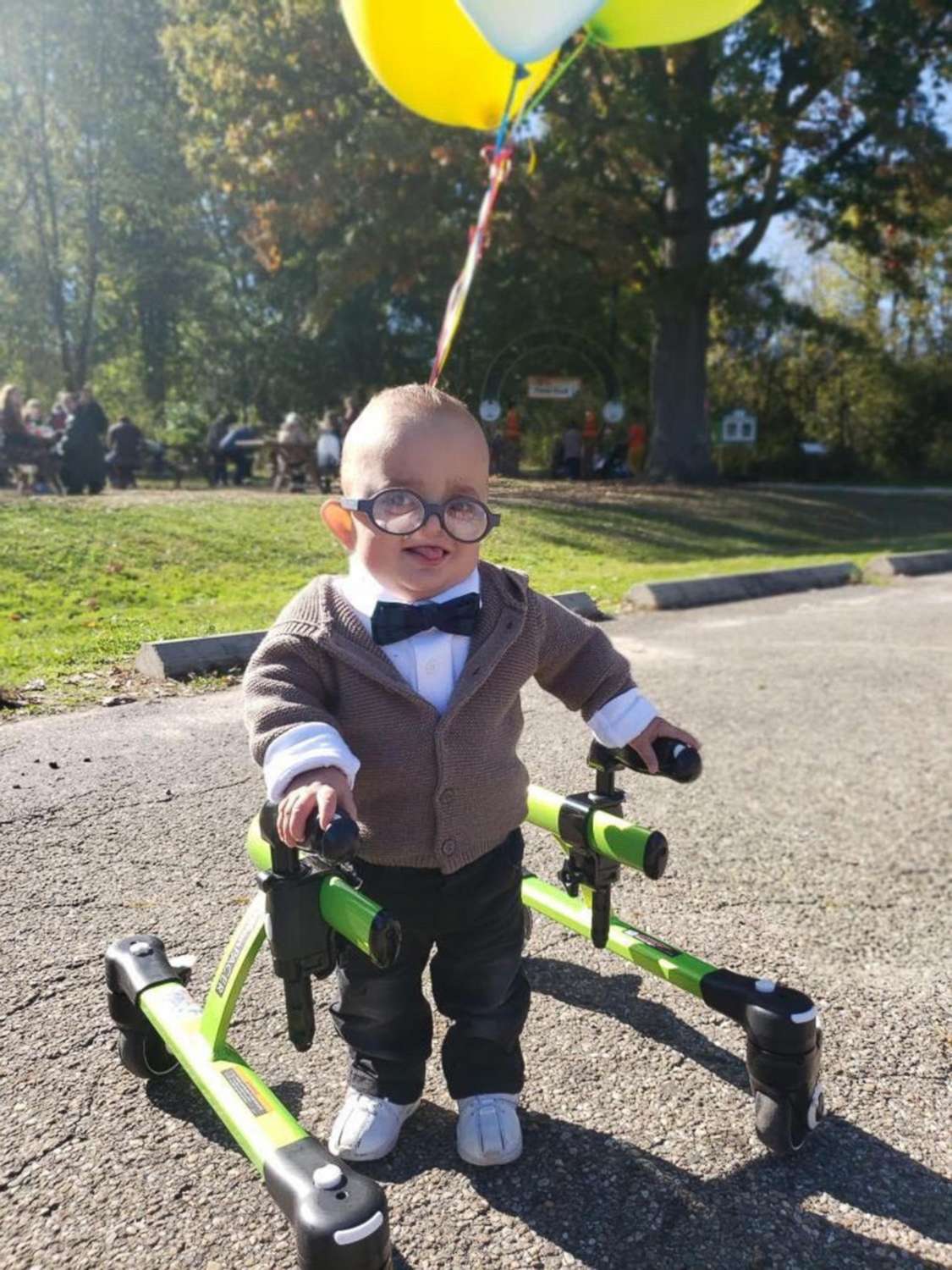 PHOTO: Brantley Morse, 2, is dressed as Carl from the Pixar film, "Up," at a fall festival in Ohio, October 2019.