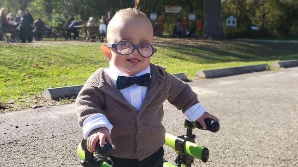 PHOTO: Brantley Morse, 2, is dressed as Carl from the Pixar film, "Up," at a fall festival in Ohio, October 2019.