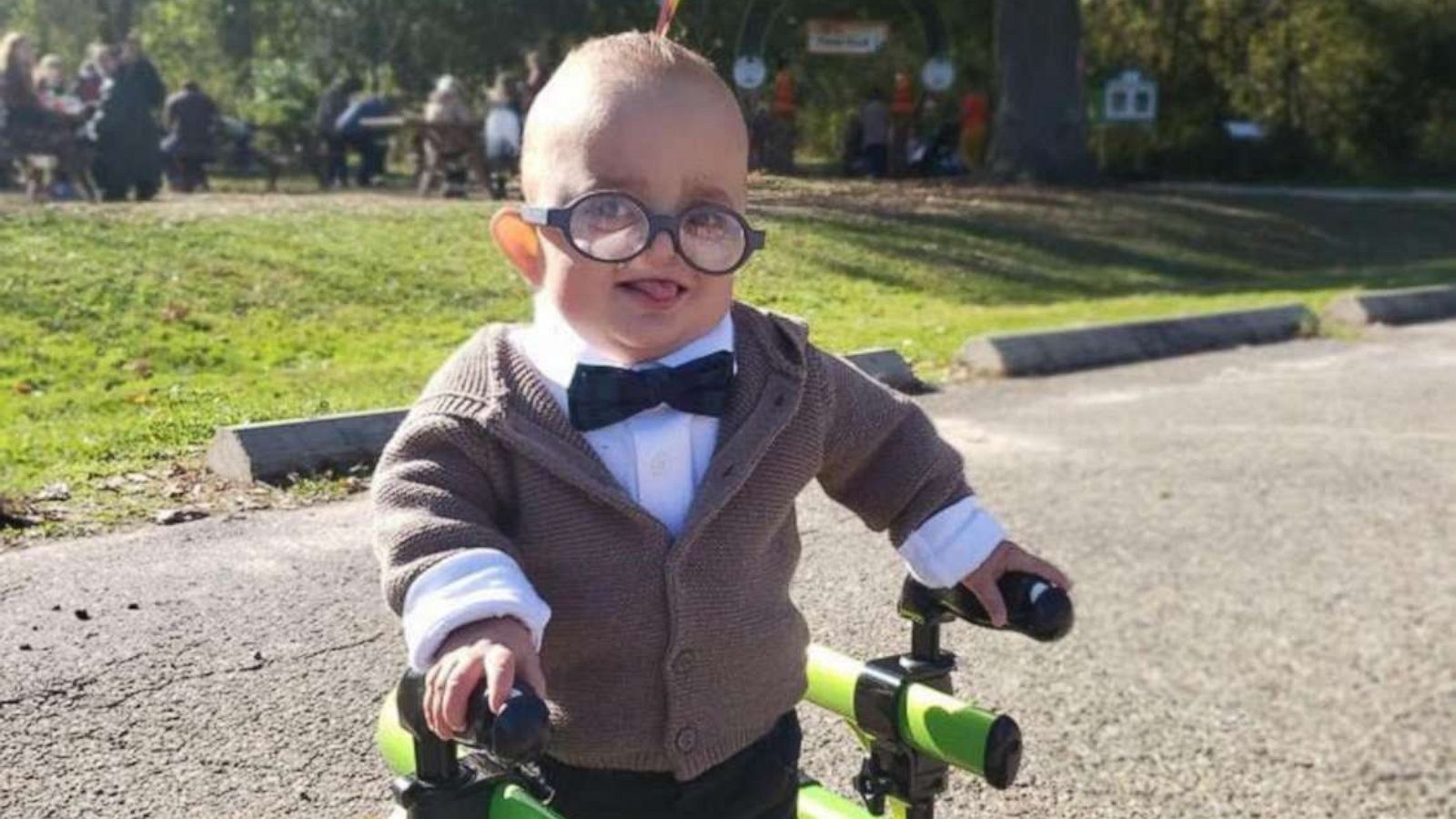 PHOTO: Brantley Morse, 2, is dressed as Carl from the Pixar film, "Up," at a fall festival in Ohio, October 2019.