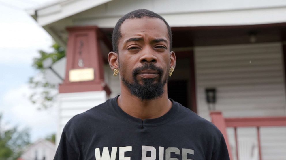 PHOTO: Carlton Steverson speaks of his heroics during the May 14, 2022, mass shooting at the Buffalo grocery store where he works and his life since the massacre. 