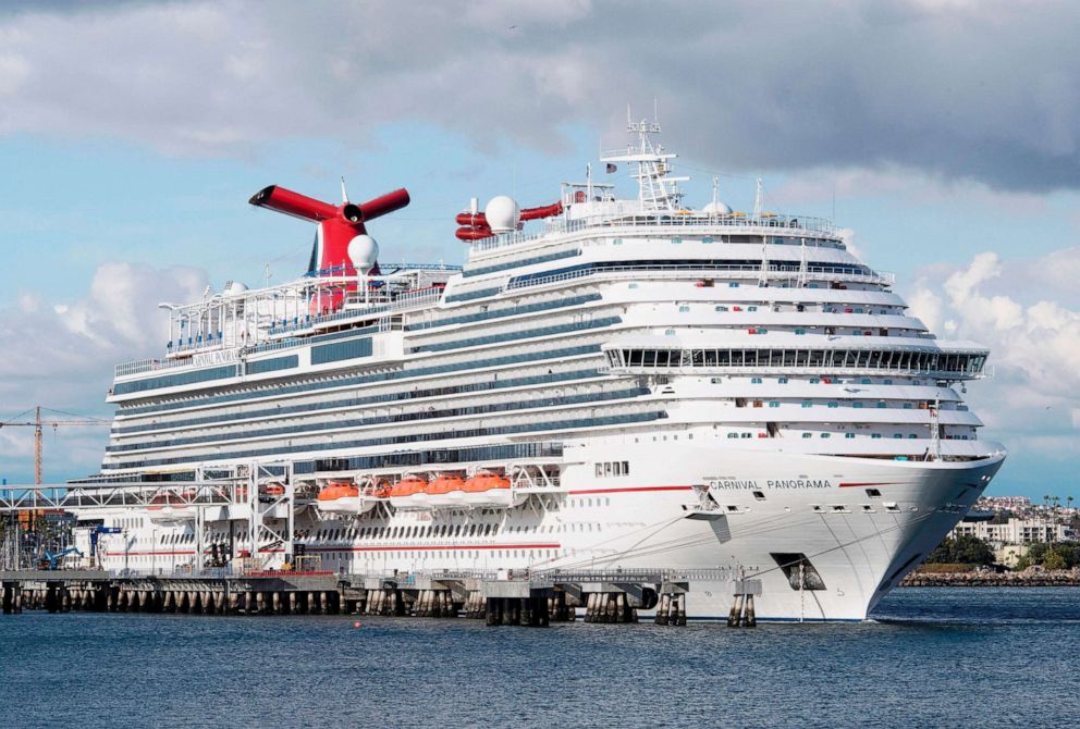 PHOTO: A Carnival Panorama cruise ship is docked in Long Beach, Calif., on  March 7, 2020.