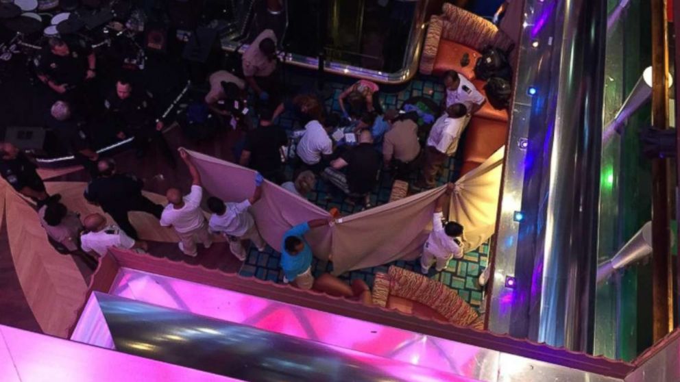 PHOTO: A girl fell from one deck to another on the Carnival Glory cruise ship in Miami, Oct. 14, 2017.