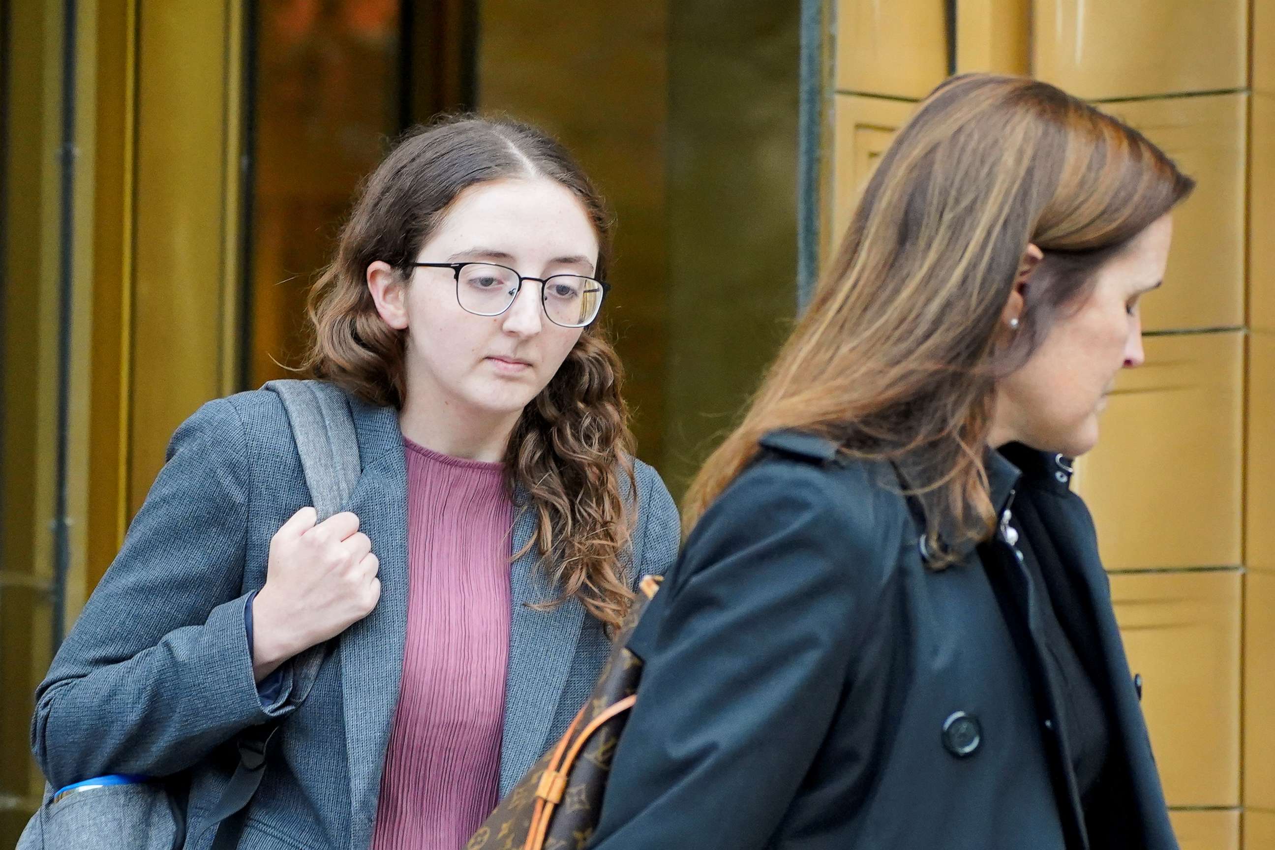 PHOTO: Former crypto hedge fund Alameda Research CEO Caroline Ellison departs the trial of former FTX Chief Executive Sam Bankman-Fried who is facing fraud charges over the collapse of the bankrupt cryptocurrency exchange, in New York City, Oct. 10, 2023.
