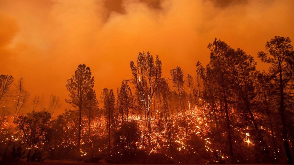 PHOTO: The Carr Fire burns along Highway 299 in Redding, Calif., July 26, 2018.