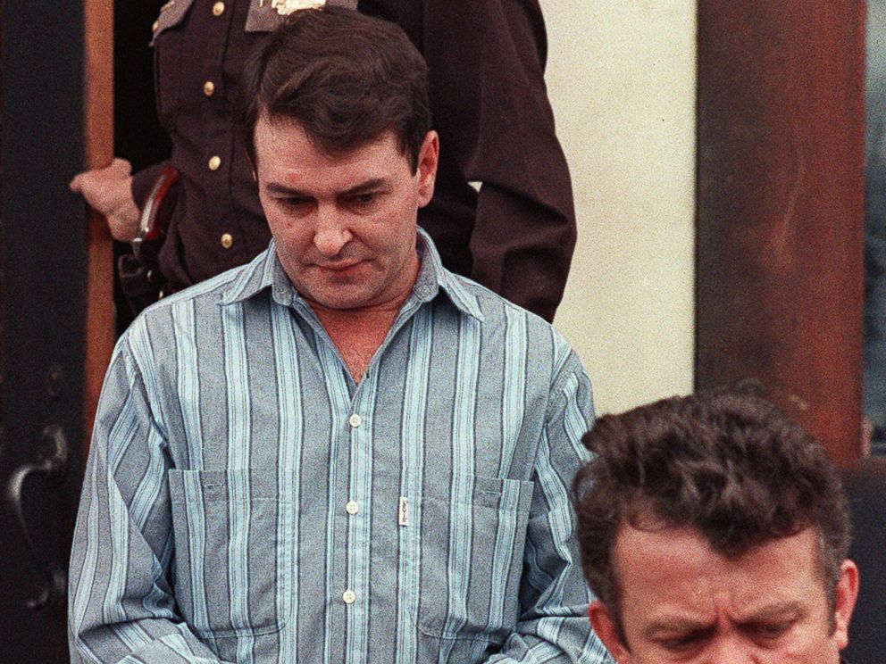 PHOTO: Larry Mahoney, left, is led from the Carroll County courthouse in Kentucky by Sheriff George Ricky Cayton after being sentenced to 16 years in prison, on Feb. 23, 1990 for causing the Carrollton bus crash in which 27 people died.