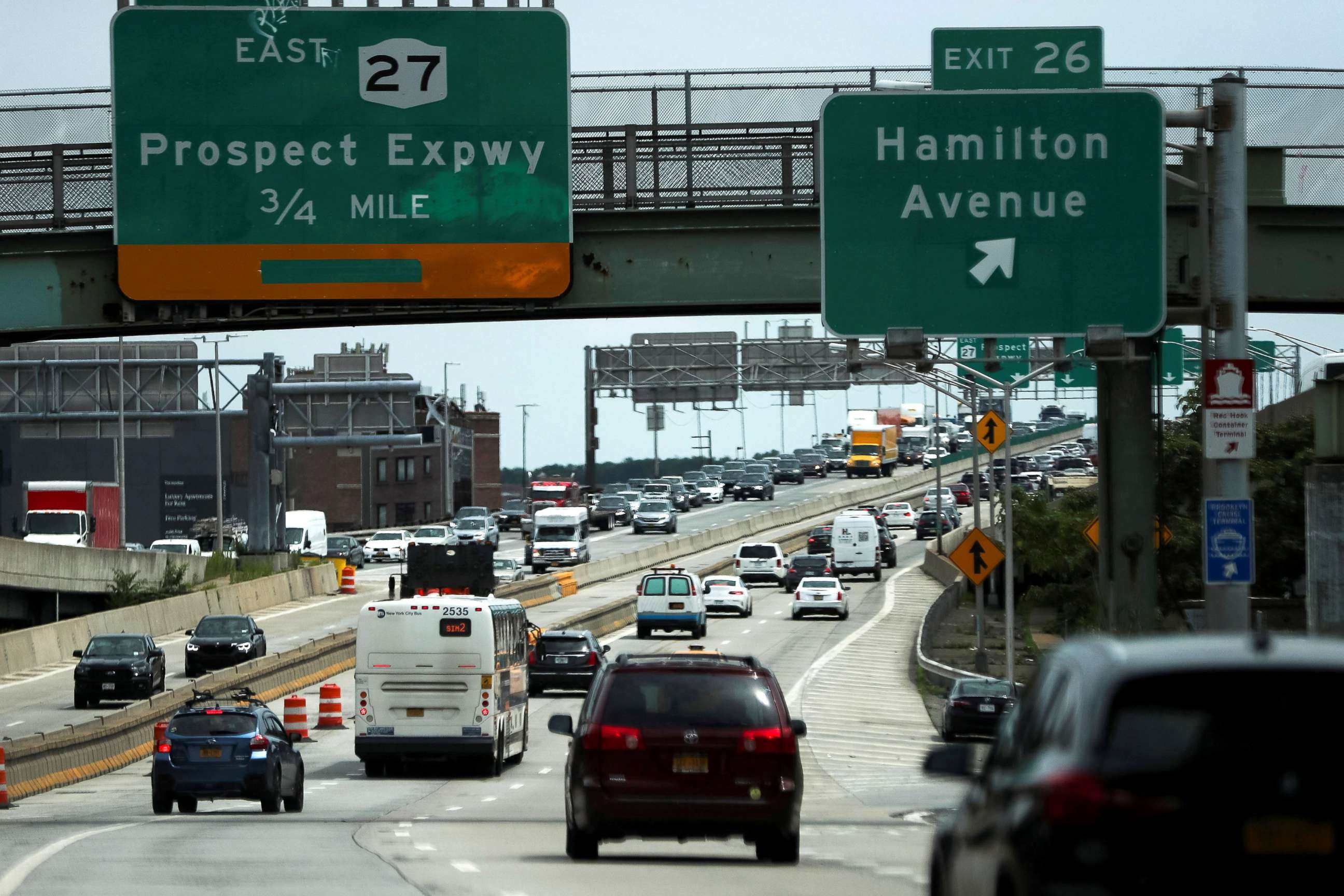 FILE PHOTO: Traffic is seen on a highway ahead of the July 4th holiday, in New York, U.S., July 2, 2021.