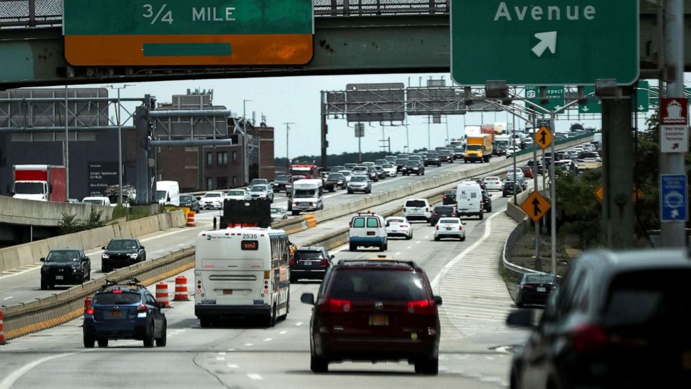 FILE PHOTO: Traffic is seen on a highway ahead of the July 4th holiday, in New York, U.S., July 2, 2021.