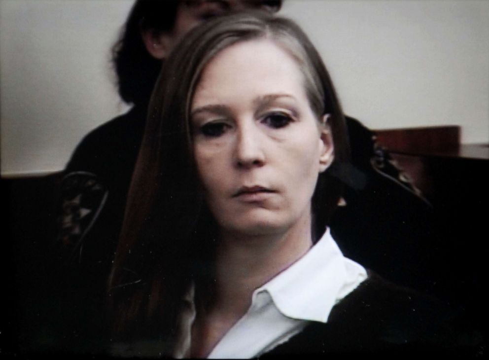 PHOTO: Stacey Castor listens to opening statements in court in Syracuse, N.Y., Jan. 13, 2009, in this photo from  pool video, as opening statements begin in her murder trial. 