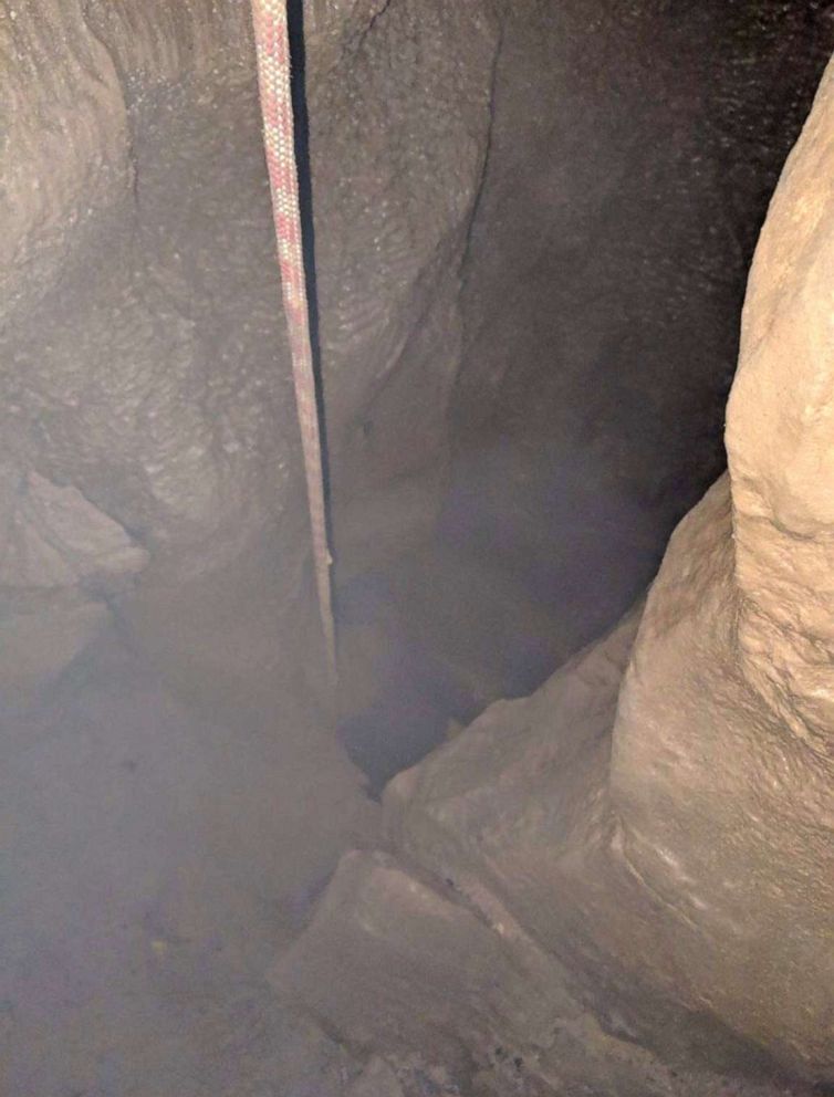 PHOTO: Rainy weather made conditions terrible inside this cave in Cleveland, Virginia, where six men found themselves stuck Saturday night, April 27, 2019.