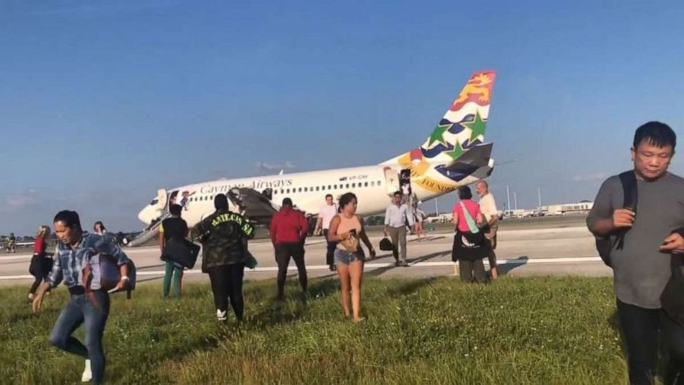 PHOTO: Cayman Airways flight KX792 made an emergency landing in Orlando, Fla., on Sunday, Sept. 8, 2019.