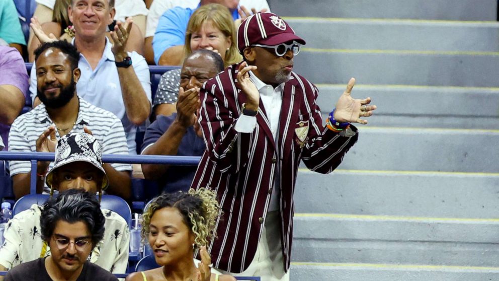 PHOTO: Film director Spike Lee reacts in the stand during the second round match between Serena Williams of the U.S. and Estonia's Anett Kontaveit during the U.S. Open in New York, Aug. 31, 2022.